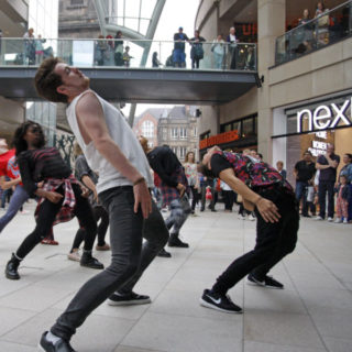 Dancers in a shopping centre