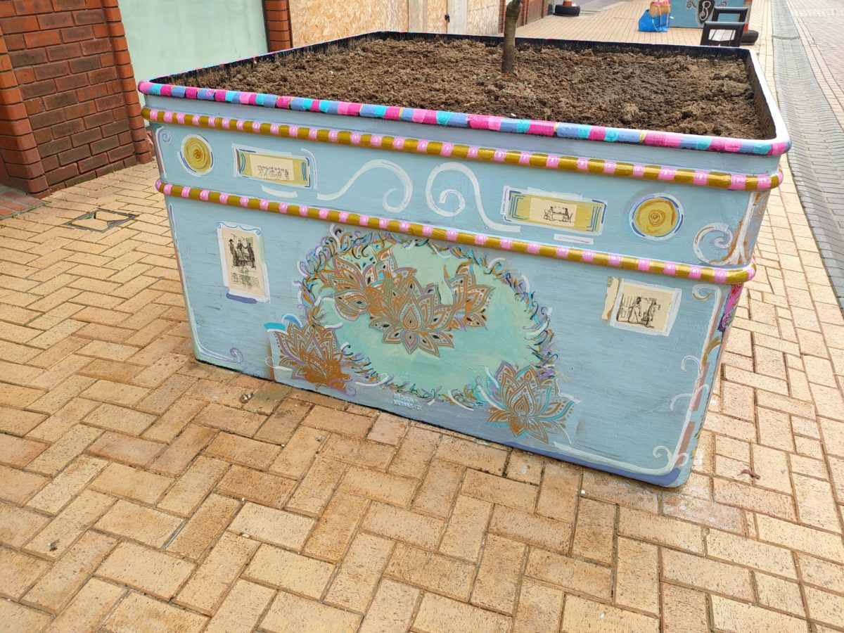 Rachel Davis planter artwork Streets Alive
